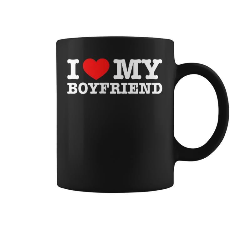 I Love My Boyfriend Pocket Graphic Matching Couples Coffee Mug