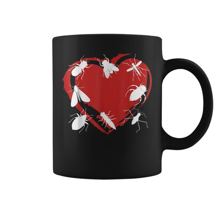 I Love Bugs Insects Creatures Flies Beetles Heart Coffee Mug