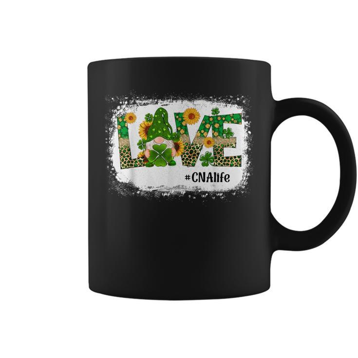 Love Cna Nurse Life Gnome Sunflower St Patrick's Day Coffee Mug