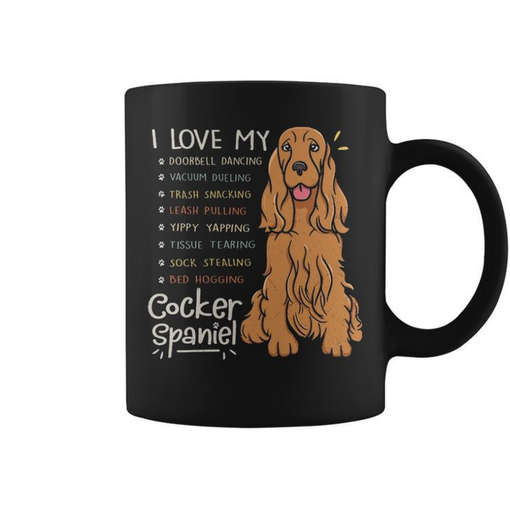 I Love My Cocker Spaniel Dog Mom Dad  Coffee Mug