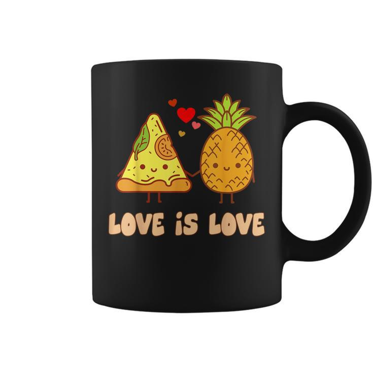 Love Is Love Cute Pride Pineapple Pizza Food Pun Coffee Mug