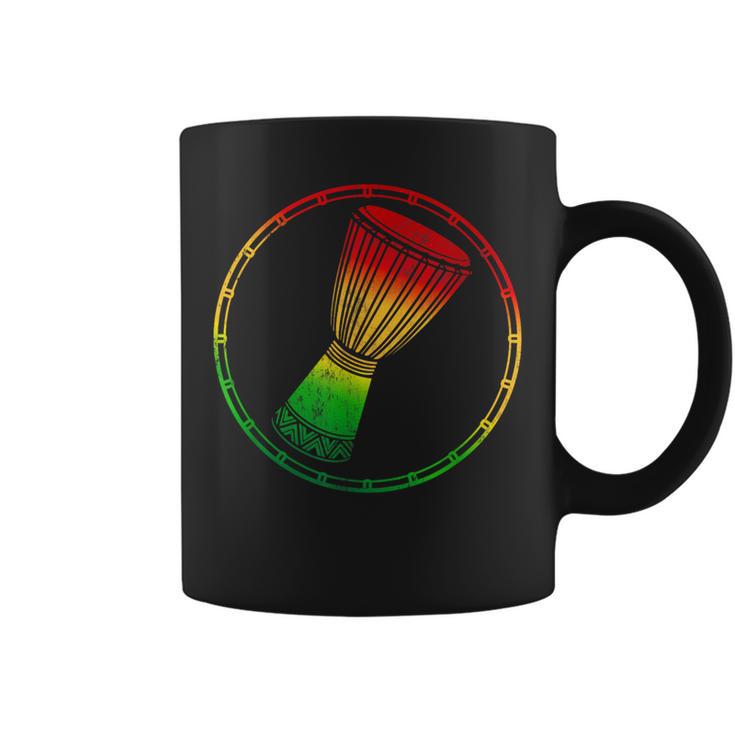 Love Djembe Drum A Rasta Flag Graphic For African Drumming Coffee Mug