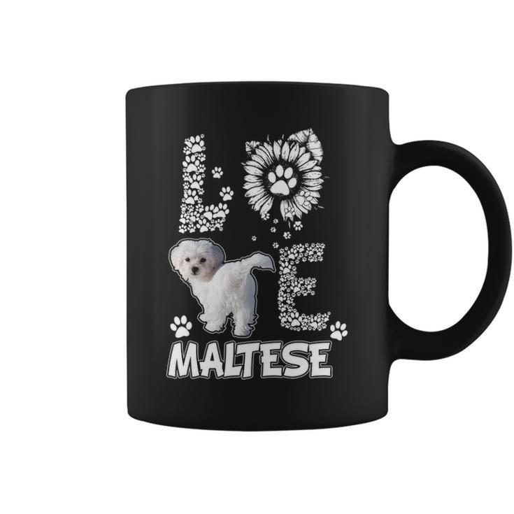 Love Maltese Dog Paw Sunflower Lover Costume Coffee Mug