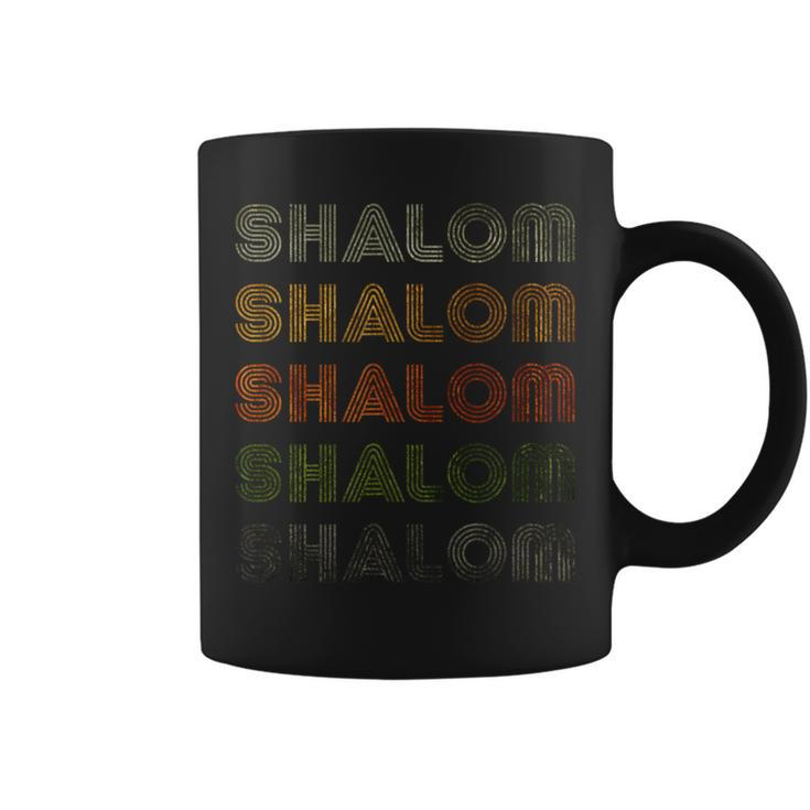 Love Heart Shalom Grunge Vintage Style Black Shalom Coffee Mug