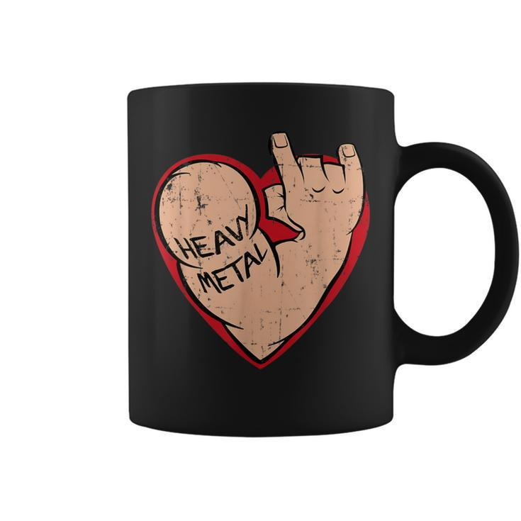I Love Heavy Metal Heart For 80S 90S Music Lover Coffee Mug