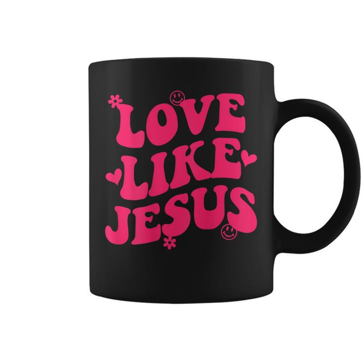 Love Like Jesus Aesthetic Words On Back Trendy Costume 2022 Coffee Mug