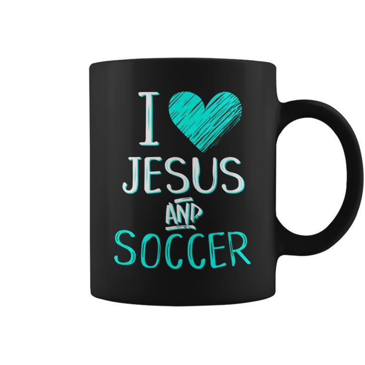 I Love Jesus And Soccer Christian Futbal Goalie Coffee Mug