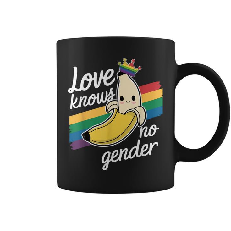 Love Knows No Gender Kawaii Banana Pride Celebration Coffee Mug