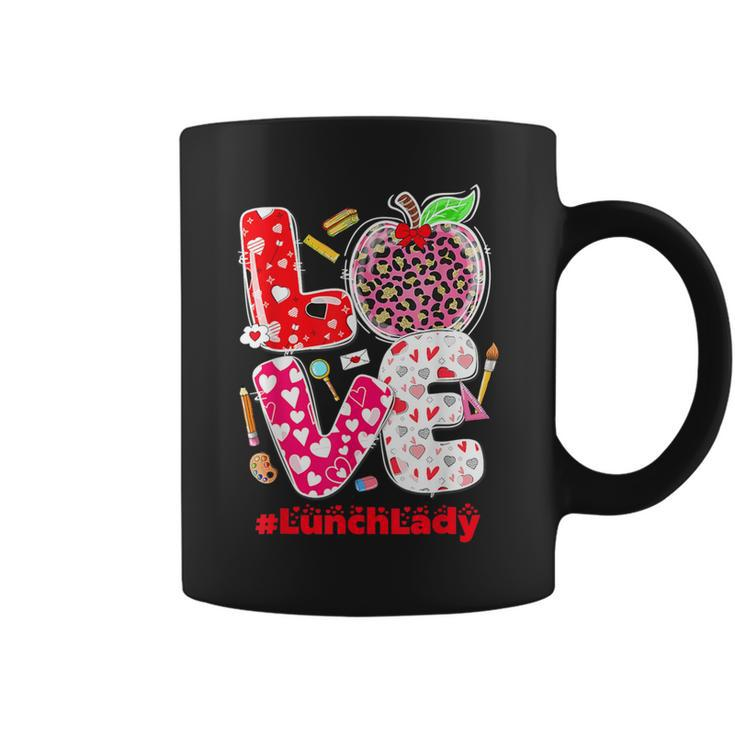 Love Lunch Lady Heart Valentine's Day Cafeteria Worker Coffee Mug