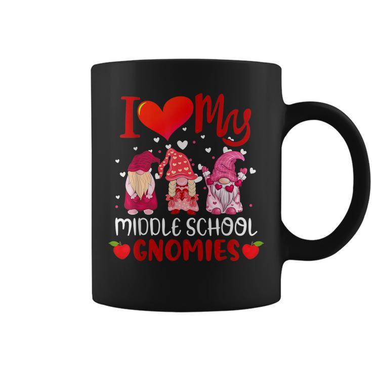 I Love My Middle School Gnomies Valentine's Day Teacher Coffee Mug