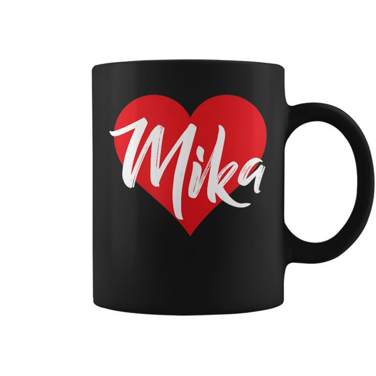 I Love Mika First Name I Heart Named Coffee Mug