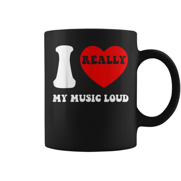 I Love My Music I Heart My Music Loud Vintage Coffee Mug