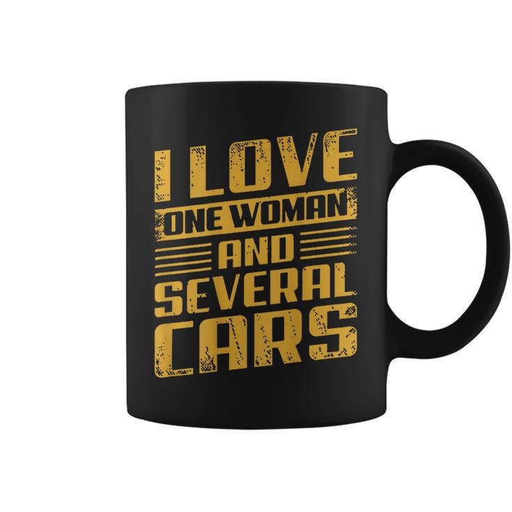 I Love One Woman And Several Cars Mechanic Car On Back Coffee Mug