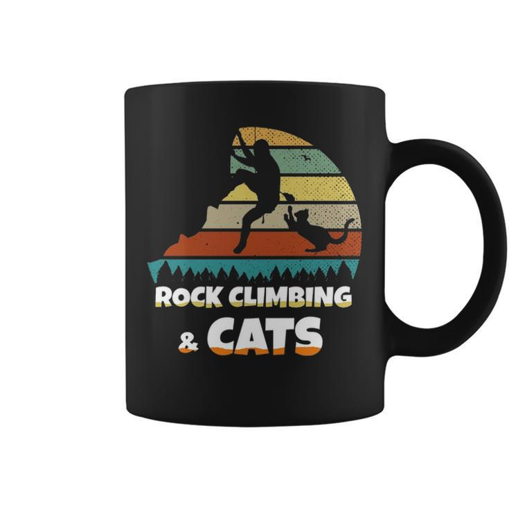 I Love Rock Climbing & Cats Mountain Climber Cat Lover Coffee Mug