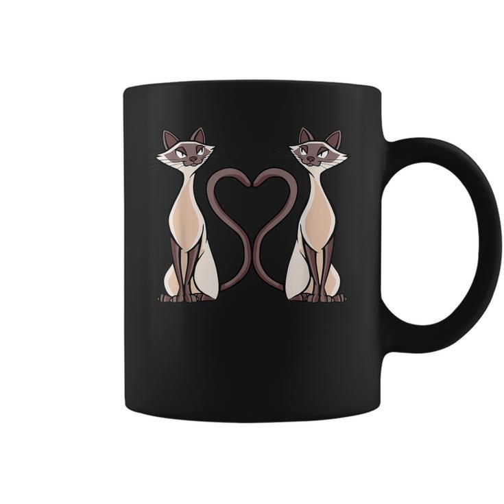 Love Siamese Cat Heart Kitten Cat Girl Women Coffee Mug