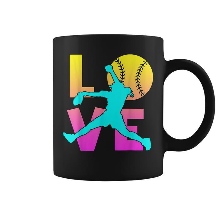 I Love Softball- Pitcher Cute N Girl Women Coffee Mug