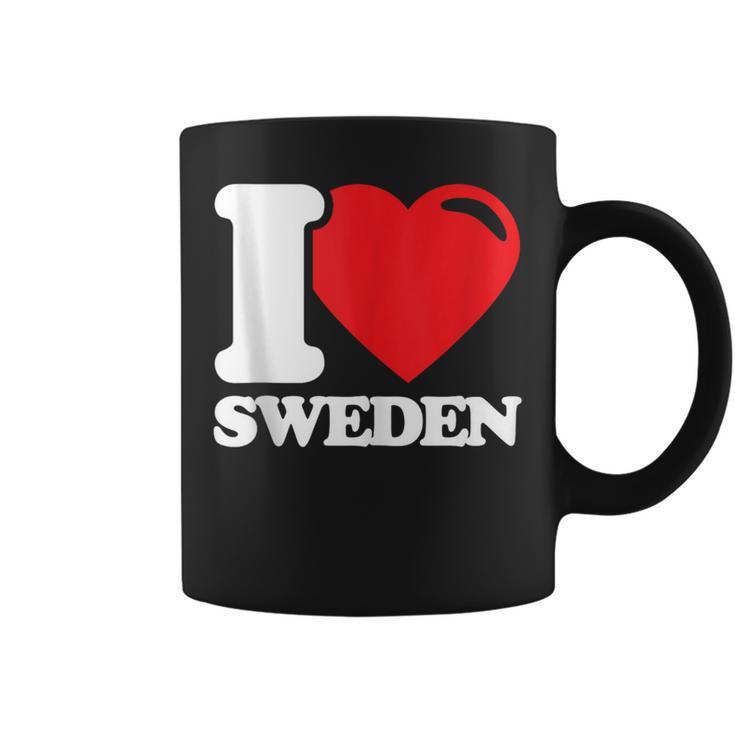 I Love Sweden Heart Flag Scandinavian Nordic Pride Coffee Mug
