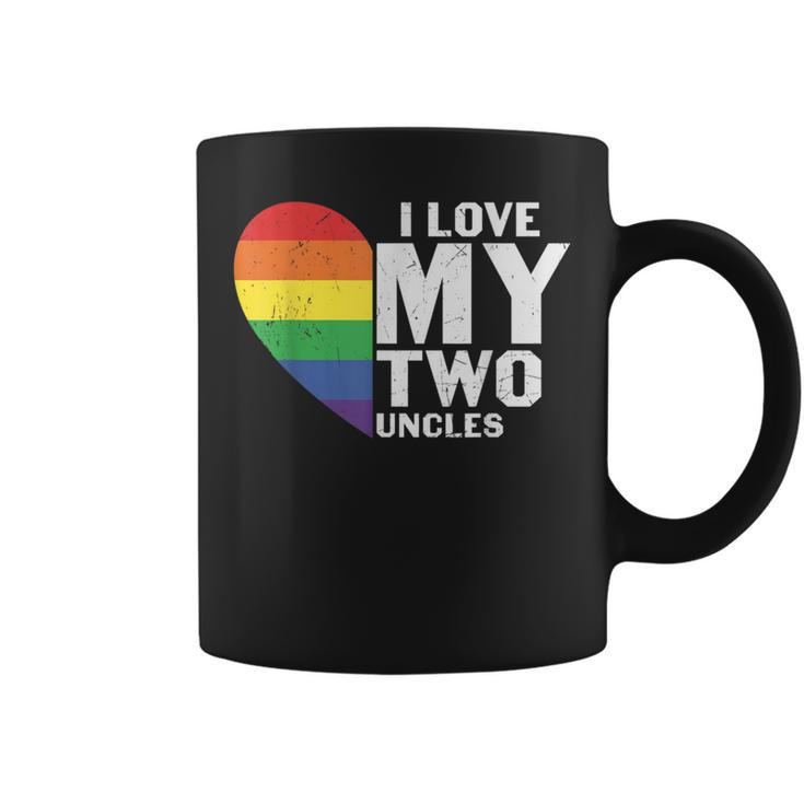 I Love My Two Uncles Family Matching Lgbtq Gay Uncle Pride Coffee Mug