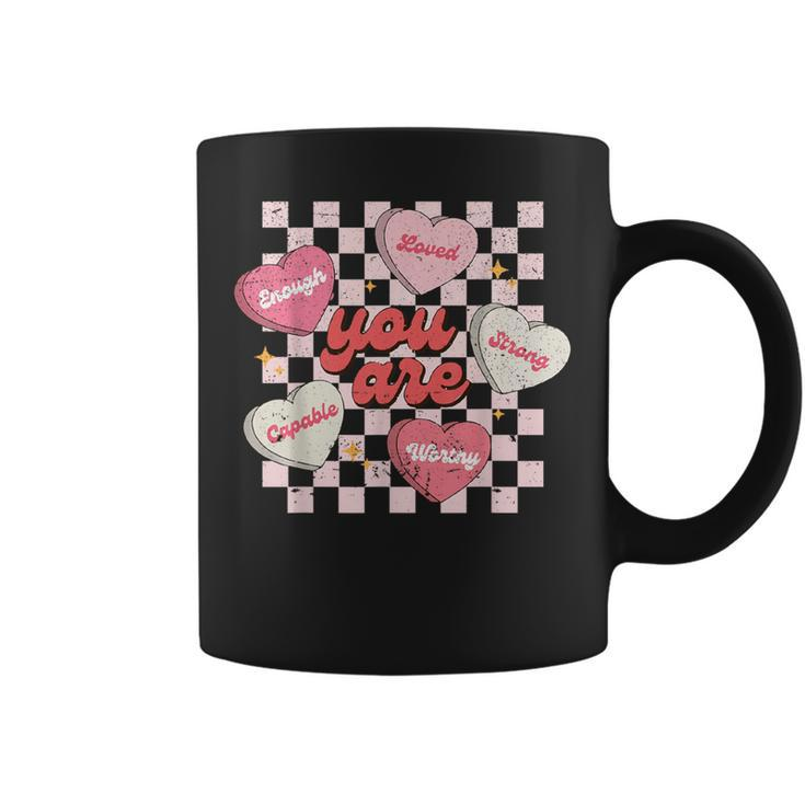 You Are Loved Worthy Enough Candy Heart Teacher Valentine Coffee Mug