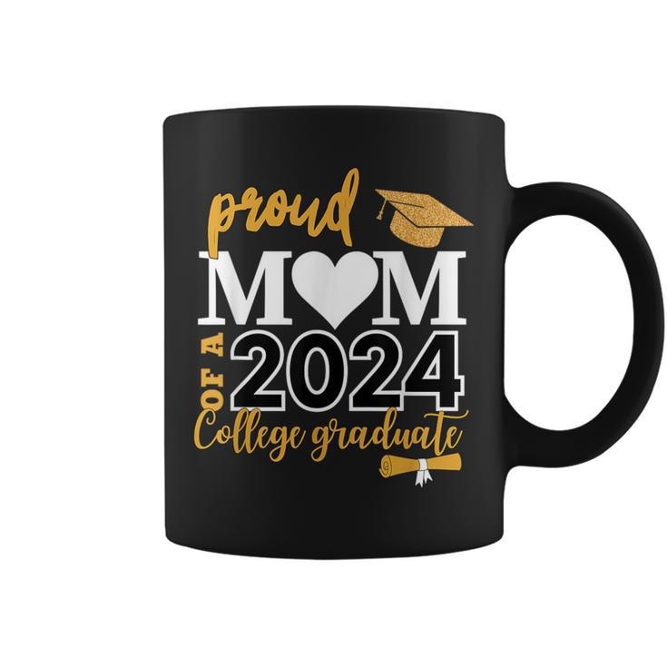 Loving Mom 2024 My Mom Is A Proud 2024 College Graduate Coffee Mug