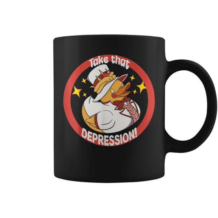 Lucifer Rubber Ducky Take This Depression Coffee Mug