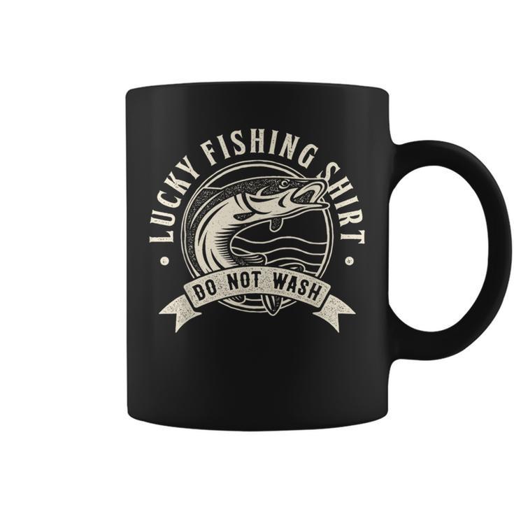 Lucky Fishing Do Not Wash Angler & Fish Coffee Mug