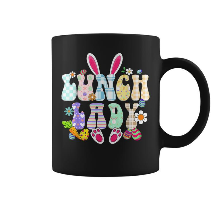 Lunch Lady Egg Easter Day Floral Bunny Coffee Mug