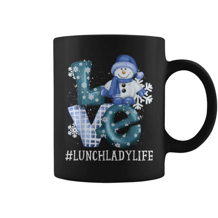 Lunch Lady Love Snowman Xmas Winter Season Christmas Coffee Mug