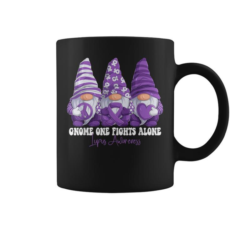 Lupus Awareness Month Purple Ribbon Gnomies Support Coffee Mug