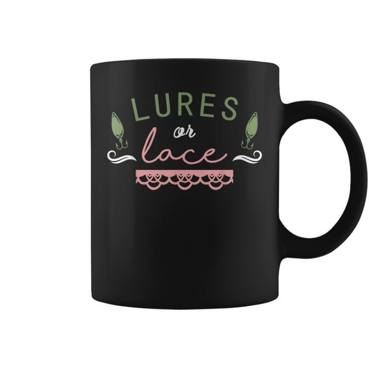 Lures Or Lace Fishing Pregnancy Gender Reveal T Coffee Mug