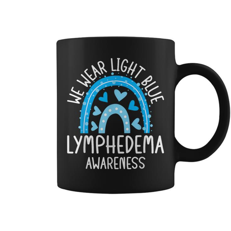 Lymphedema Awareness We Wear Light Blue Rainbow Coffee Mug