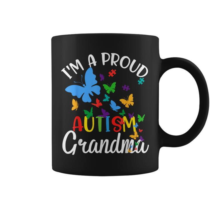 I M A Proud Autism Grandma Butterflies Autism Awareness Coffee Mug