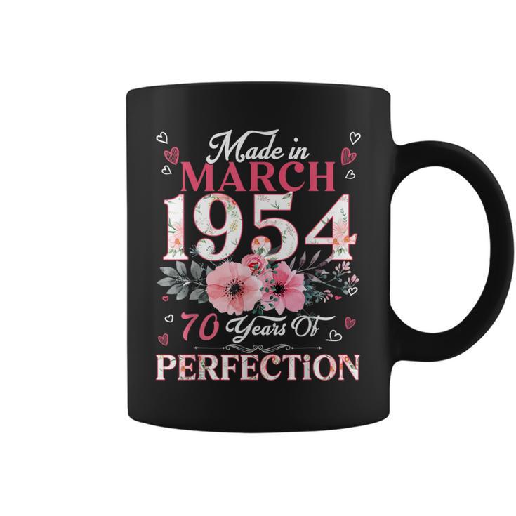 Made In Floral March 1954 70Th Birthday 70 Years Old Coffee Mug