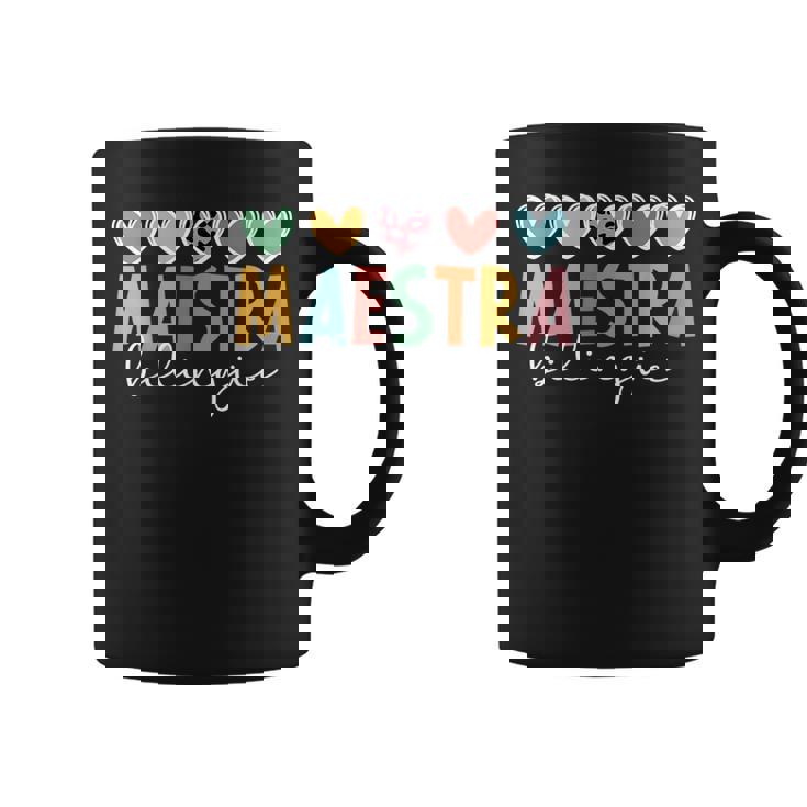 Maestra Bilingue Hearts Maestra De Español Spanish Teacher Coffee Mug