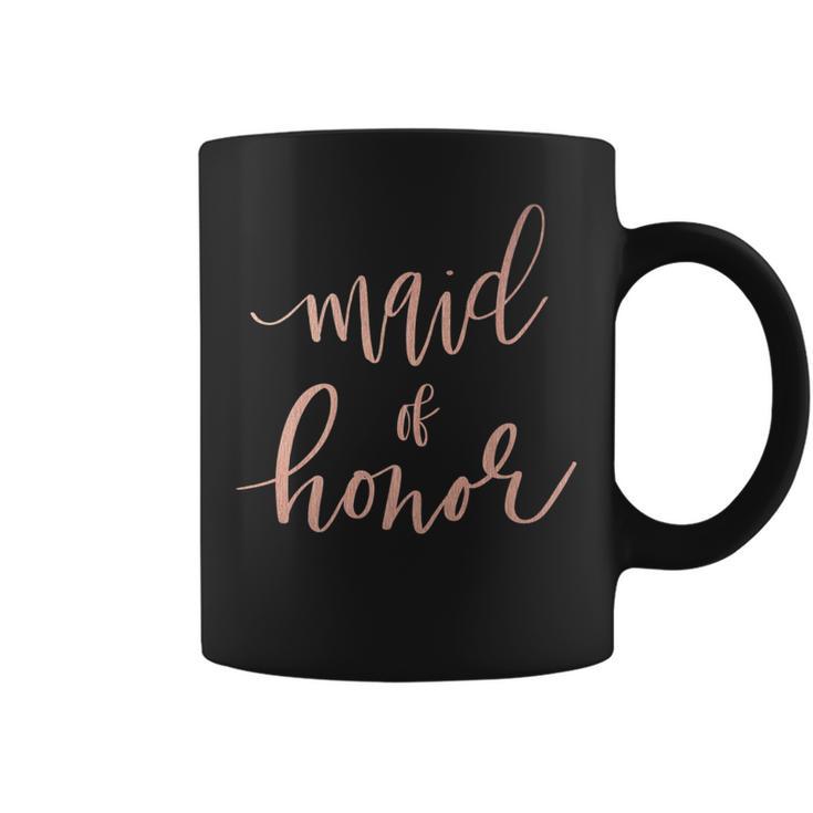 Maid Of Honor Bride Bachelorette Party With Rose Gold Coffee Mug