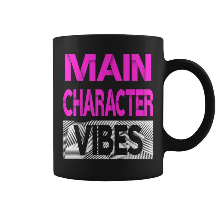 Main Character Vibes Pink Color Graphic Coffee Mug