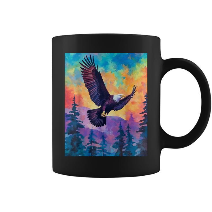 Majestic Eagle Silhouette Freedom's Colors Coffee Mug