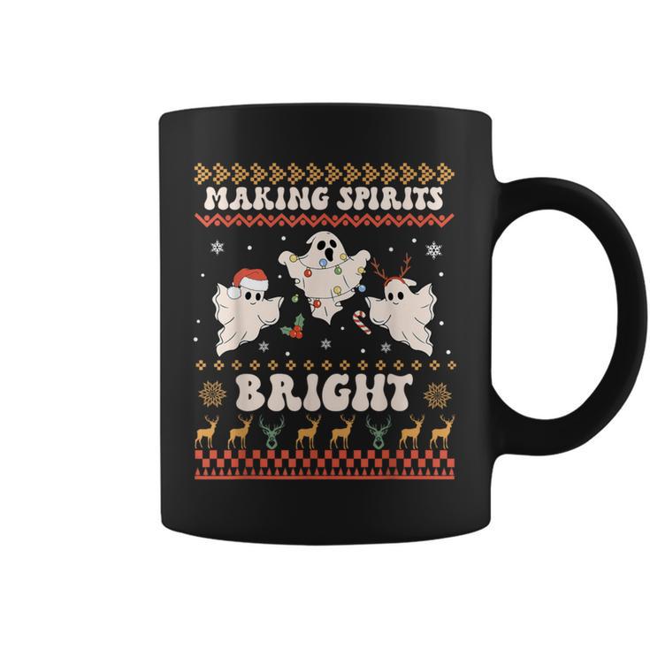 Making Spirits Bight Spooky Boo Ghost Gothic Ugly Christmas Coffee Mug