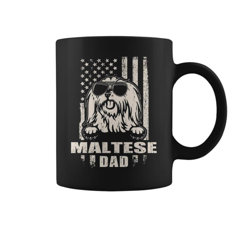 Maltese Dad Cool Vintage Retro Proud American Coffee Mug