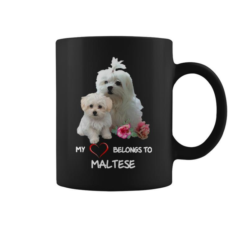 Maltese Dog Heart Belongs Maltese Puppy Coffee Mug