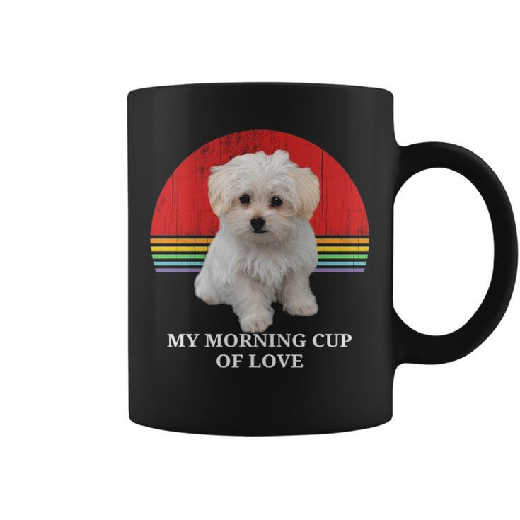 Maltese Puppies Lover Retro Sunset Pet Owner Love Gif Coffee Mug