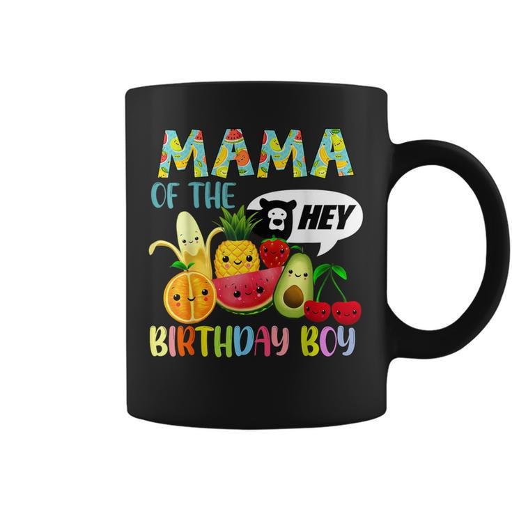 Mama Of The Birthday Boy Family Fruit Birthday Hey Bear Coffee Mug