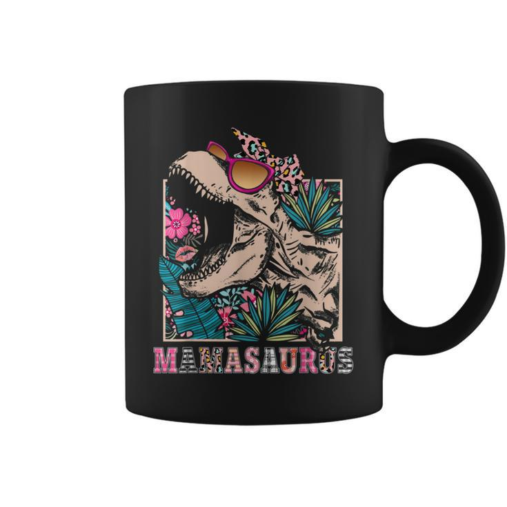 Mamasaurus Rex Mom Dinosaur Leopard Flower T-Rex Mama Saurus Coffee Mug