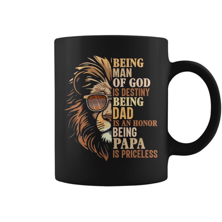 Being Man Of God Is Destiny Being Dad Is An Honor Lion Judah Coffee Mug