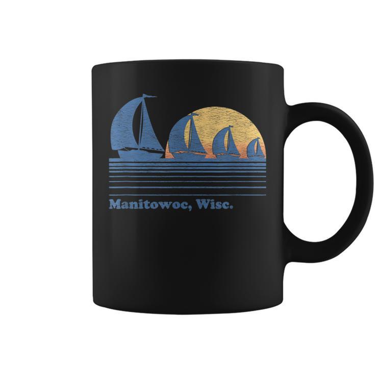 Manitowoc Wi Sailboat Vintage 80S Sunset Coffee Mug