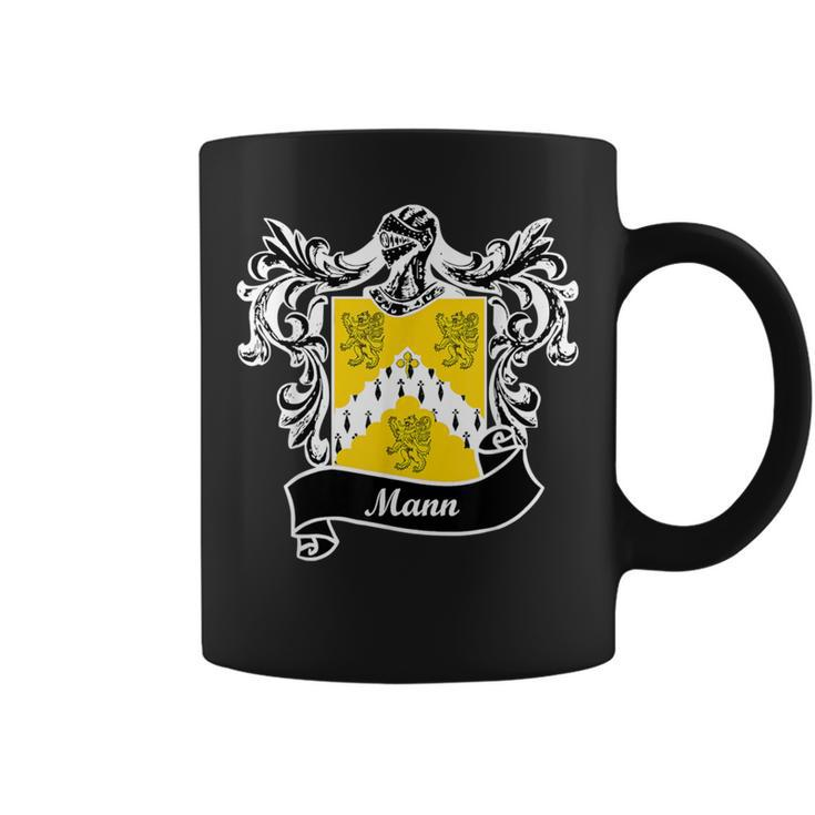 Mann Coat Of Arms Surname Last Name Family Crest Coffee Mug
