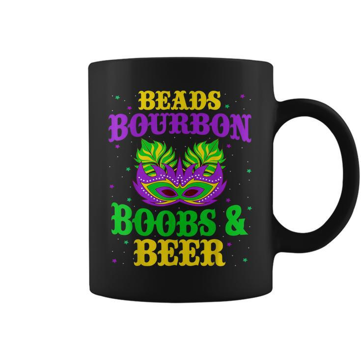 Mardi Gras Beads Bourbon Boobs & Beer Coffee Mug