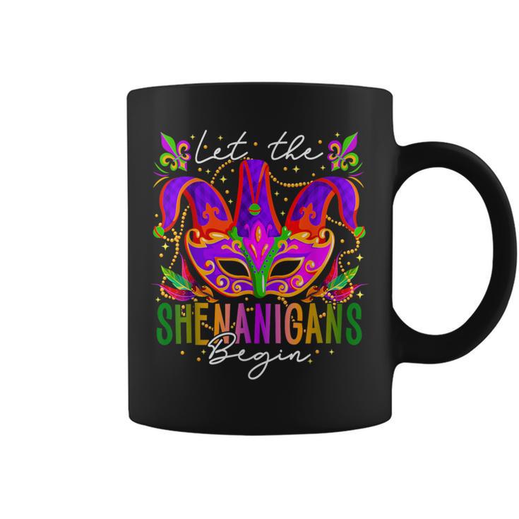 Mardi Gras Costume Let The Shenanigans Begin Mask Women Coffee Mug