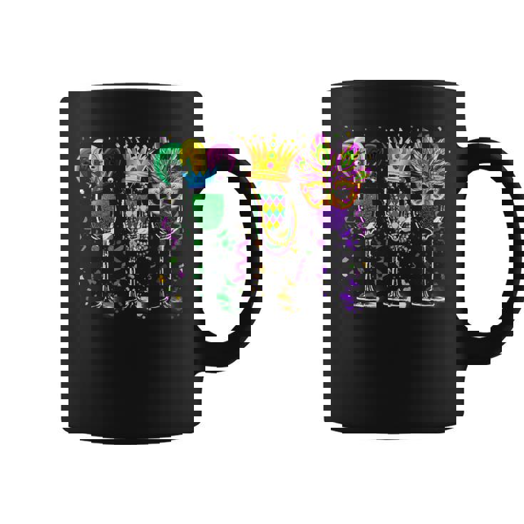 Mardi Gras Glass Of Wine Drinking Team Wine Festival Parade Coffee Mug