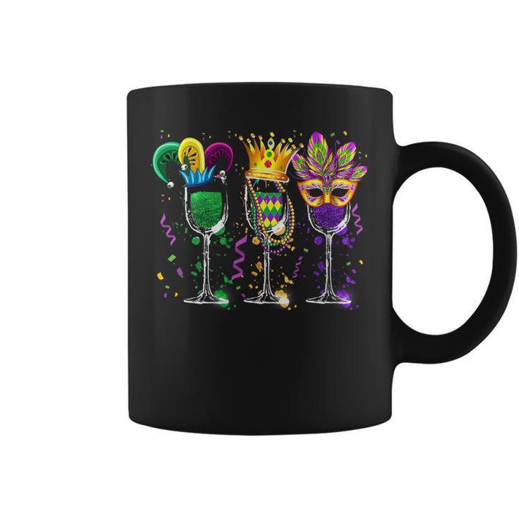 Mardi Gras Glass Of Wine Drinking Team Wine Festival Parade Coffee Mug